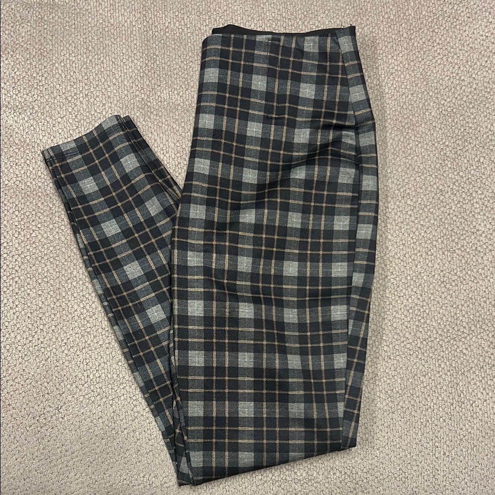 Women’s Plaid Grey Trouser Leggings